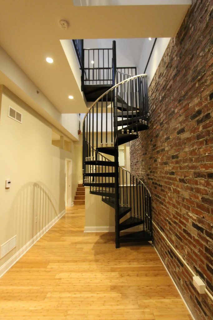 Spiral staircase in modern interior