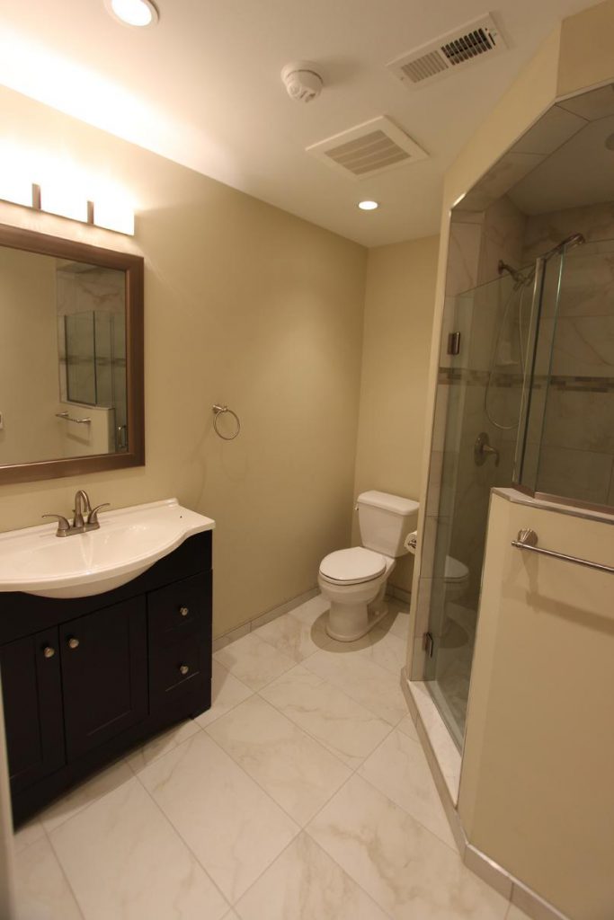 Modern bathroom with shower