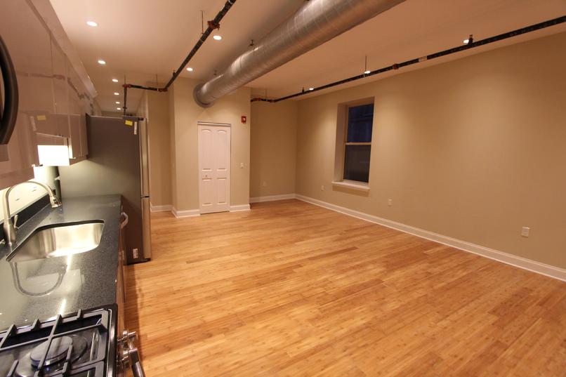 Modern kitchen and spacious living area